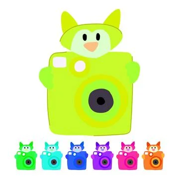 Zoom camera toy vector cartoon graphic Stock Illustration