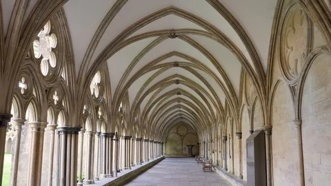 Zoom in-Cathedral arches Stock Footage 98942285