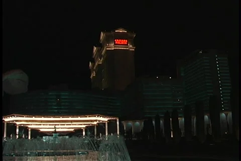 Zoom in to Ceasars Palace logo Stock Footage 113545