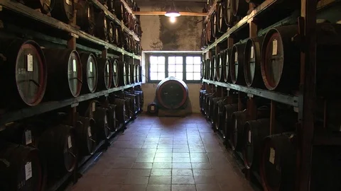 Zoom in the Cellar Tuscany Stock Footage 92549844