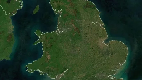 Zoom to Cities from Space United Kingdom Warrington Stock Footage 281709443