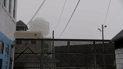 Zoom into Cleveland Water Tower Stock Footage 89945509