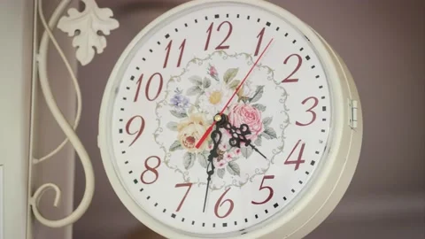 Zoom in clock time lapse start 4:30 and clock walking 30 minutes. Stock Footage 131370983