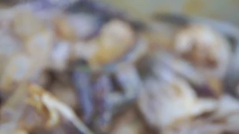 Zoom close up of fresh crab prepare for cook. Stock Footage 94510538