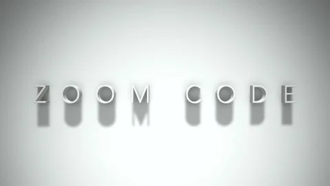 Zoom code 3D title animation with shadows on a white background Stock Footage 297569988
