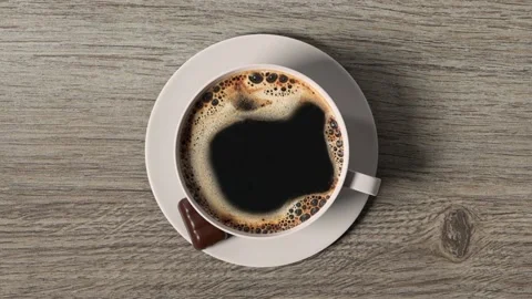Zoom in coffee cup Video stock 163463909