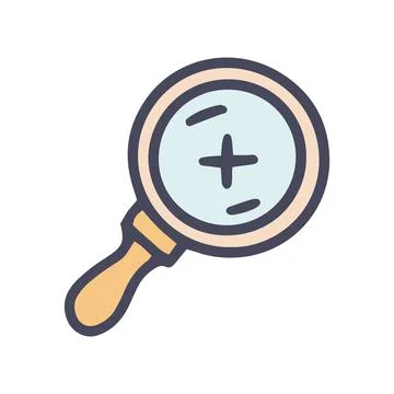 Zoom in color vector doodle simple icon Ilustração Stock
