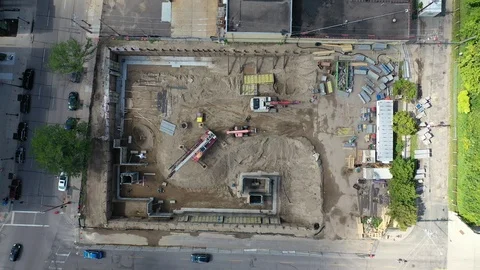 Zoom In Construction Site from Above 4K 스톡 동영상 118548327