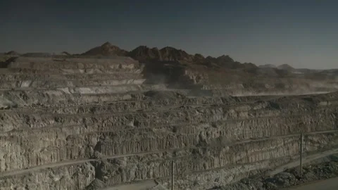 Zoom in of construction site on opencast mine Stock Footage 312400356