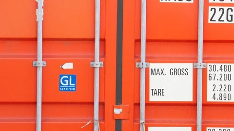 Zoom on container while lifting  4k Stock Footage 88859768