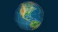 Zoom-in on Cote Divoire extruded. Physical 4k or 4k+ Resolution