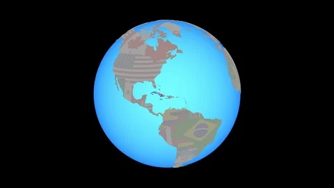 Zoom to Cuba with flag on map Stock Footage 99818007