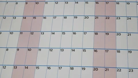 Zoom in date of calendar. Video stock 170122228