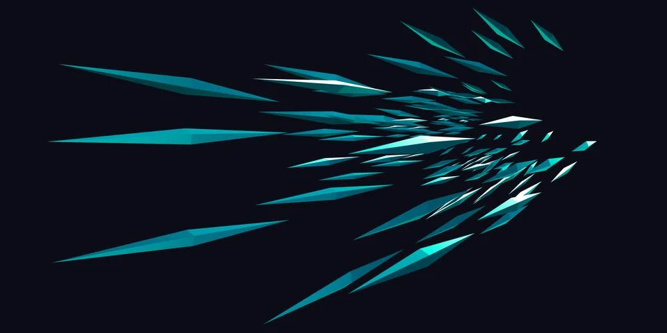 ZOOM design explosion Of sharp lines and triangular light 3d illustration 스톡 일러스트