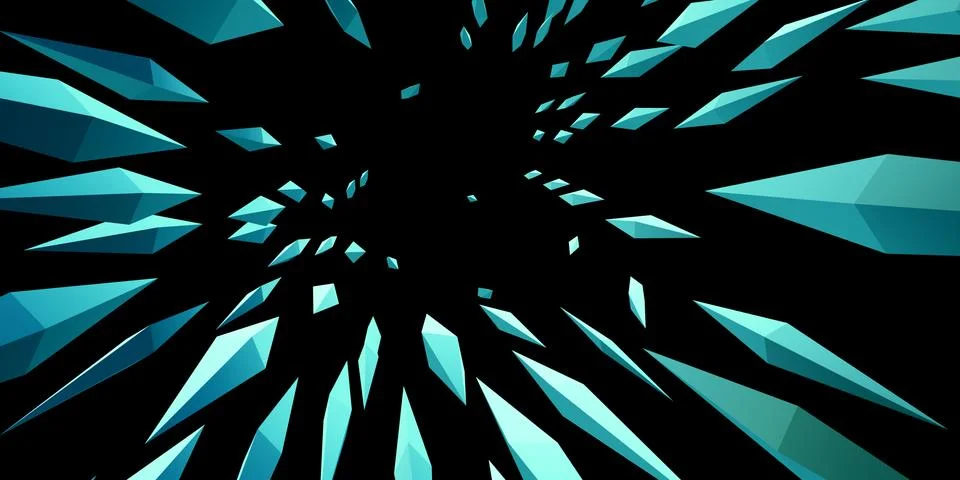 ZOOM design explosion Of sharp lines and triangular light 3d illustration 스톡 일러스트