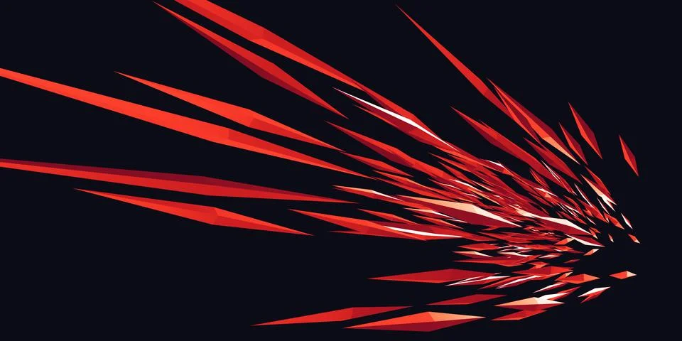 ZOOM design explosion Of sharp lines and triangular light 3d illustration 스톡 일러스트