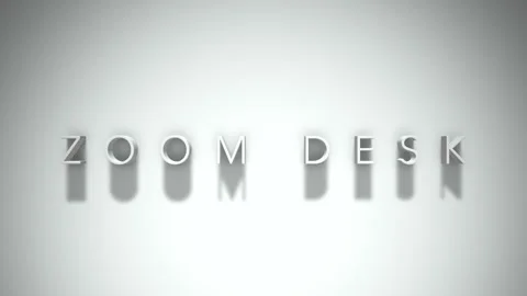 Zoom desk 3D title animation with shadows on a white background Stock Footage 297569979