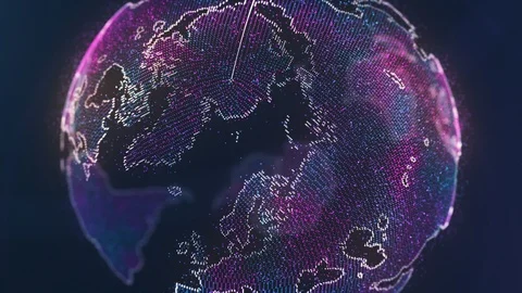 Zoom In to a Digital Futuristic Earth Stock Footage 99667407