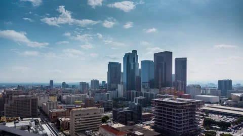 Zoom in on downtown Los Aerial Stock Video Pond5