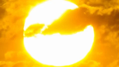 Zoom in Dramatic Sunrise Timelapse Stock Footage 96469223