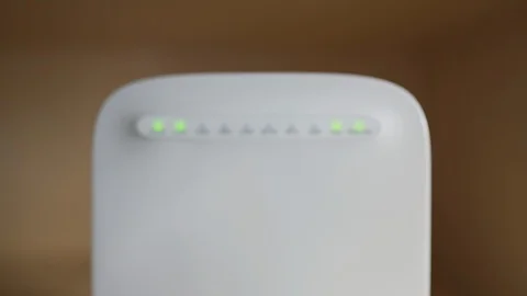 Zoom into to DSL modem Stock Footage