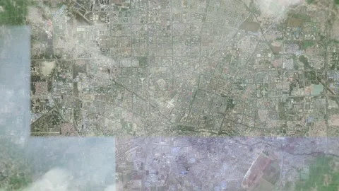 Zoom of the earth from space to the Baoding, China. 3D Animation Video stock 238990811