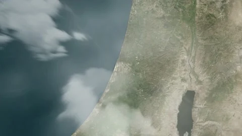 Zoom of the earth from space to the city of Rishon Lezion, Israel Video stock 167785377