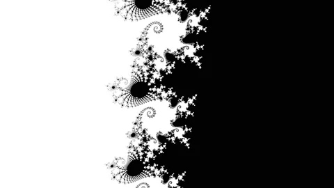 Zoom Into Edge of Fractal Repeating Pattern Mask Stock Footage 143895123