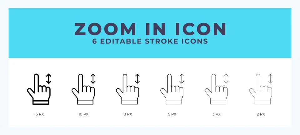 Zoom in editable line icon. Vector illustration with different stroke. Stock Illustration