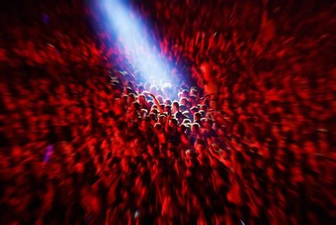 Zoom in effect on a blurred crowd Stock Photos