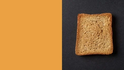 Zoom effect on a rusk for dieting concept Stock Footage 125555706