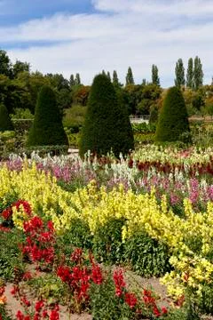 Zoom effect of walking path at  Chteau de Chaumont, Loire Valley - France August Stock Photos