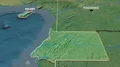 Zoom-in on Equatorial Guinea extruded. Topographic 4k or 4k+ Resolution