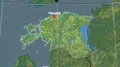 Zoom-in on Estonia outlined. Topographic 4k or 4k+ Resolution