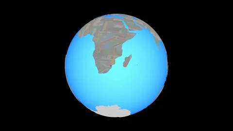 Zoom to eSwatini with flag on map Stock Footage 99817156