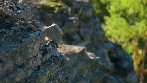 Zoom on falling rocks Video stock 214218110