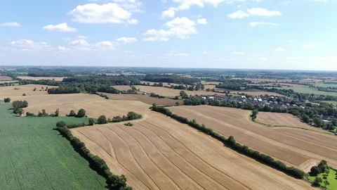 Zoom in on farmland fields Stock Footage 112893696