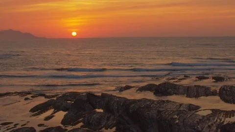 Zoom in fire horizon at evening Stock Footage 112295632