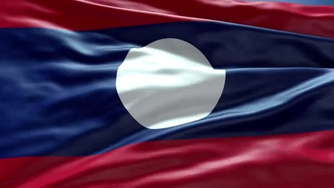 Zoom  Flag LAOS Stock Footage 343333517