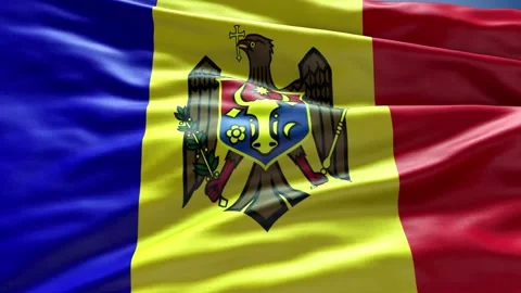 Zoom  Flag MOLDOVA Stock Footage 342775197