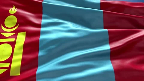 Zoom  Flag MONGOLIA Stock Footage 342775201