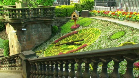 Zoom in Floral Clock Edinburgh 스톡 동영상 531855