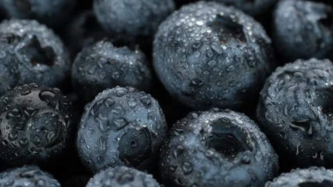 Zoom frame fresh blueberries close up Stock-Footage 246535335