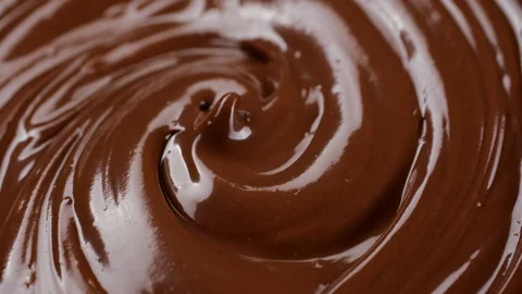 Zoom frame melted dark chocolate, rotating. Confectionery concept Stock-Footage 251717033