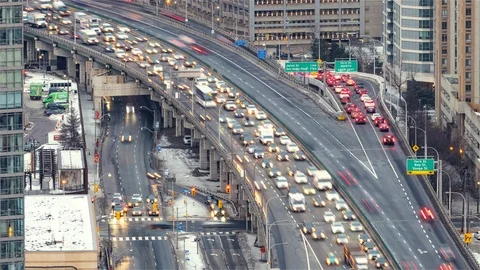 Zoom on the Gardiner Expressway Stock Footage 113932263