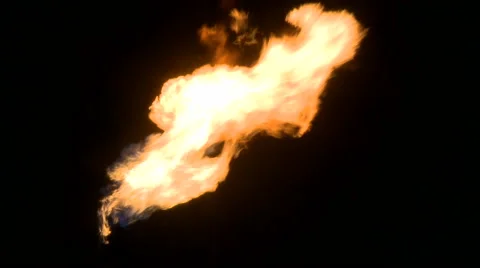 Zoom in on gas flare Stock Footage 47938466