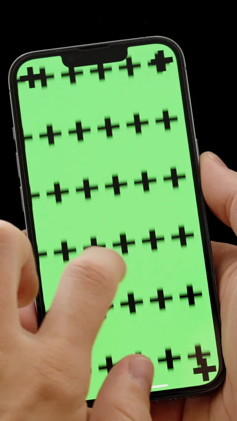 A Zoom Gesture on the Green Screen of a Smartphone with Tracking Marks. A Man 動画素材 276438713