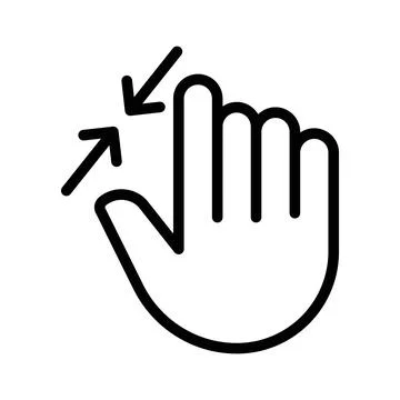 Zoom Gesture linear logo mark in black and white Stock Illustration