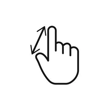 Zoom Gesture logo sign vector outline Stock Illustration