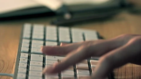 Zoom, hacker or programmer hands with keyboard for database coding, web design Stock Footage 241118853